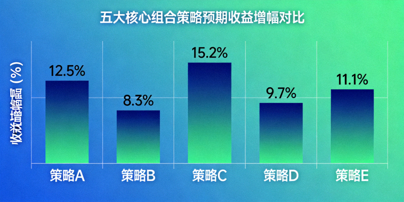 图表展示五大核心组合策略的预期收益增幅对比